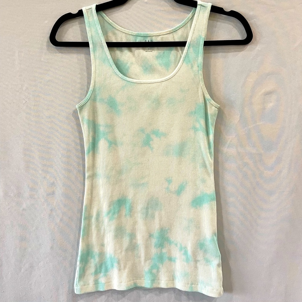 Everyday Tank Top Cyan/White Tye Dye by GAP